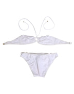 Dolce & Gabbana White Logo Swimsuit 2 Piece Top Bottom Swimwear - Zeiniez