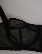 Dolce & Gabbana Black Floral Underwired Balconette Bra Underwear - Zeiniez