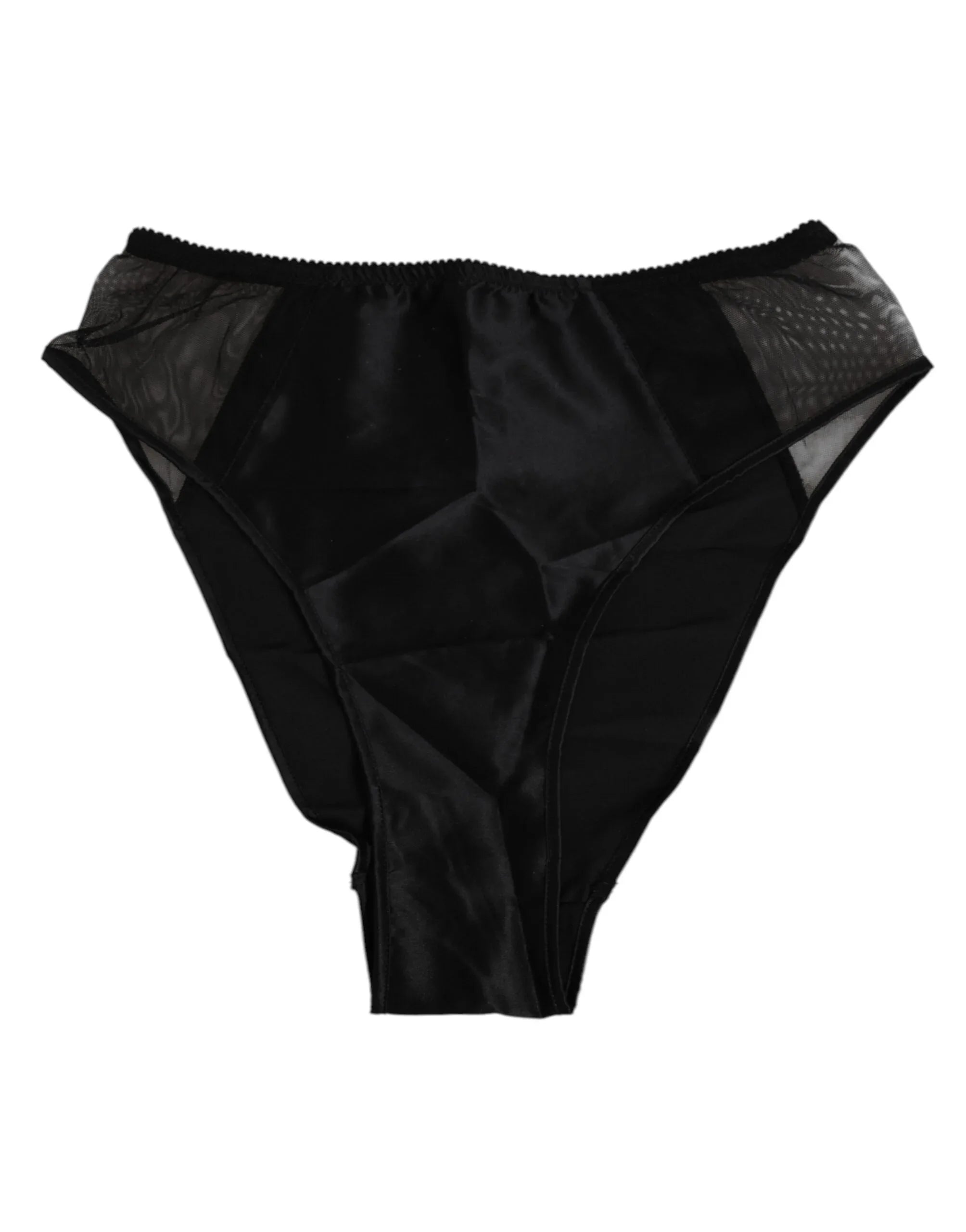Dolce & Gabbana Black Silk Stretch High Waist Panty Underwear - Zeiniez