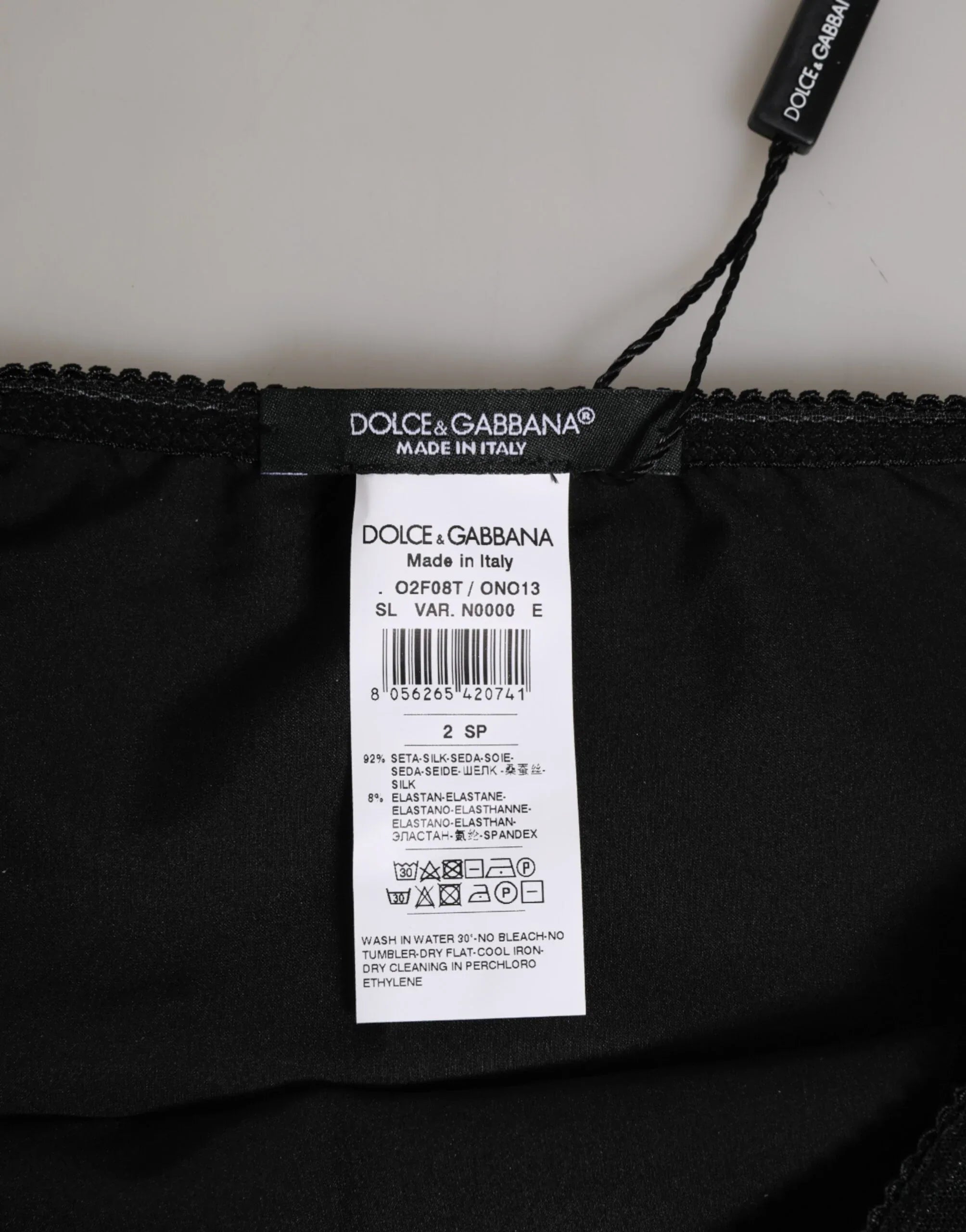 Dolce & Gabbana Black Silk Stretch High Waist Panty Underwear - Zeiniez