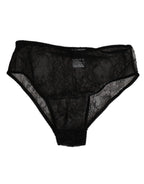 Dolce & Gabbana Black Nylon Stretch High Waist Panty Underwear - Zeiniez