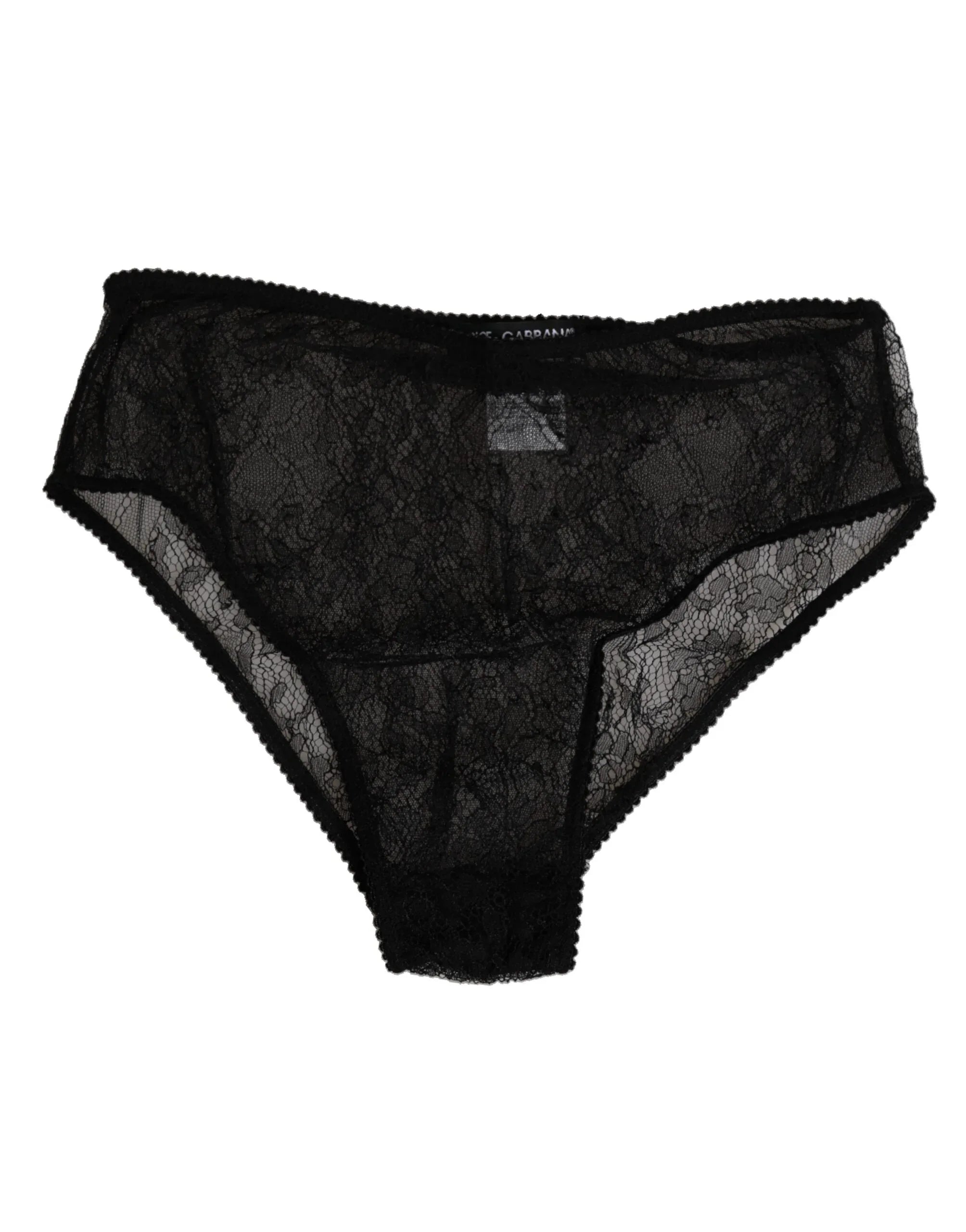 Dolce & Gabbana Black Nylon Stretch High Waist Panty Underwear - Zeiniez