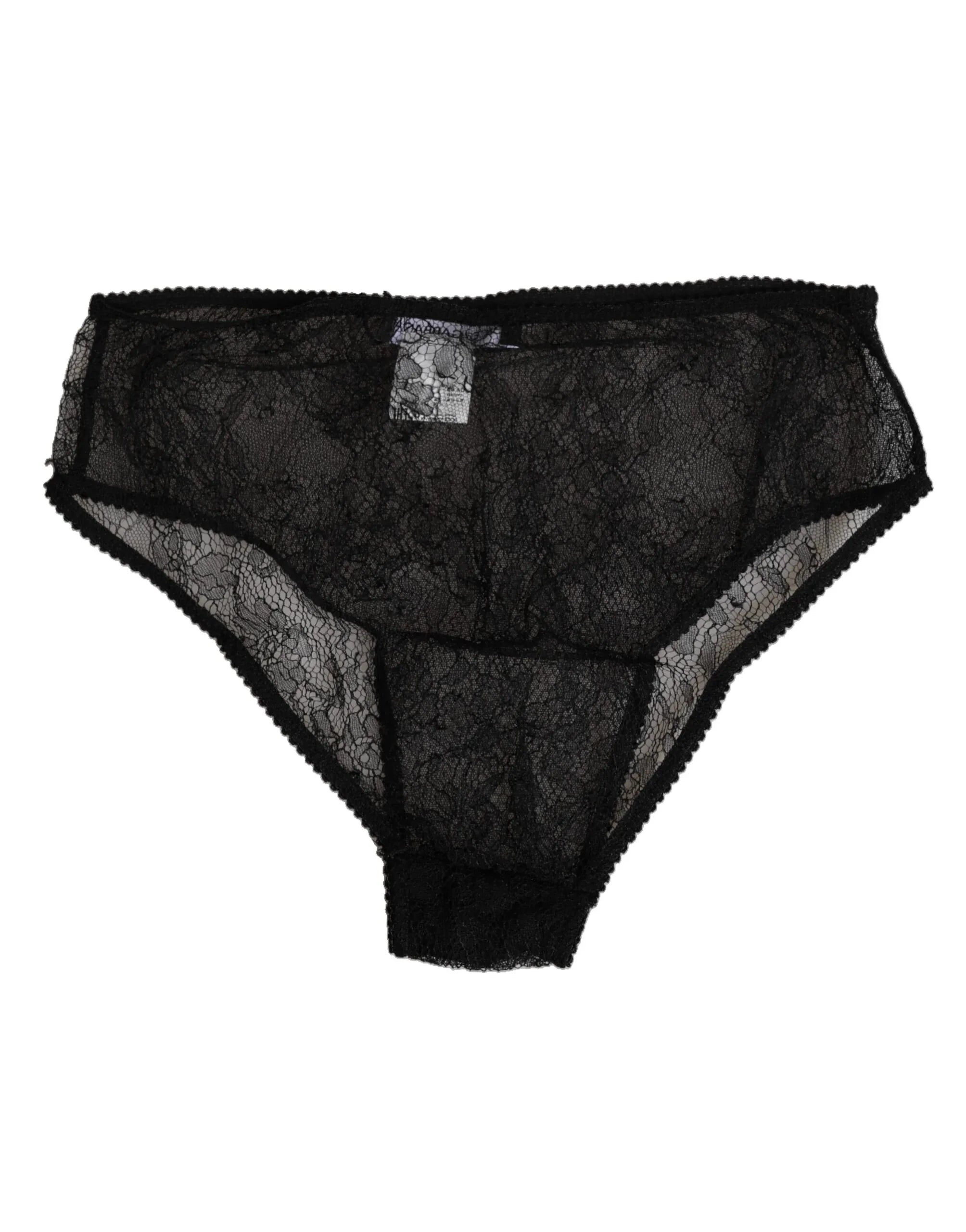 Dolce & Gabbana Black Nylon Stretch High Waist Panty Underwear - Zeiniez