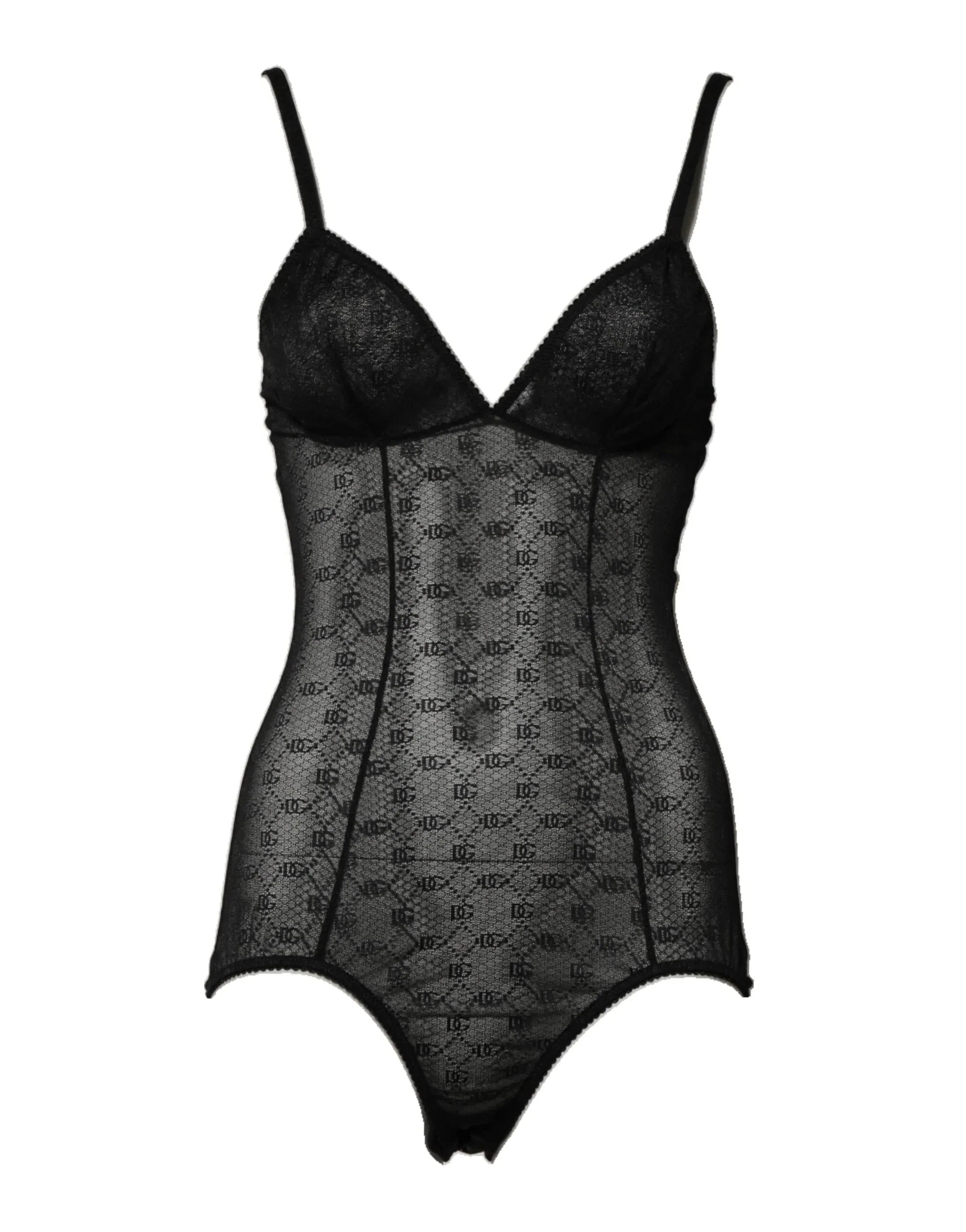 Dolce & Gabbana Black Nylon Stretch Bodysuit Lingerie Underwear - Zeiniez