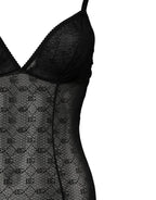 Dolce & Gabbana Black Nylon Stretch Bodysuit Lingerie Underwear - Zeiniez