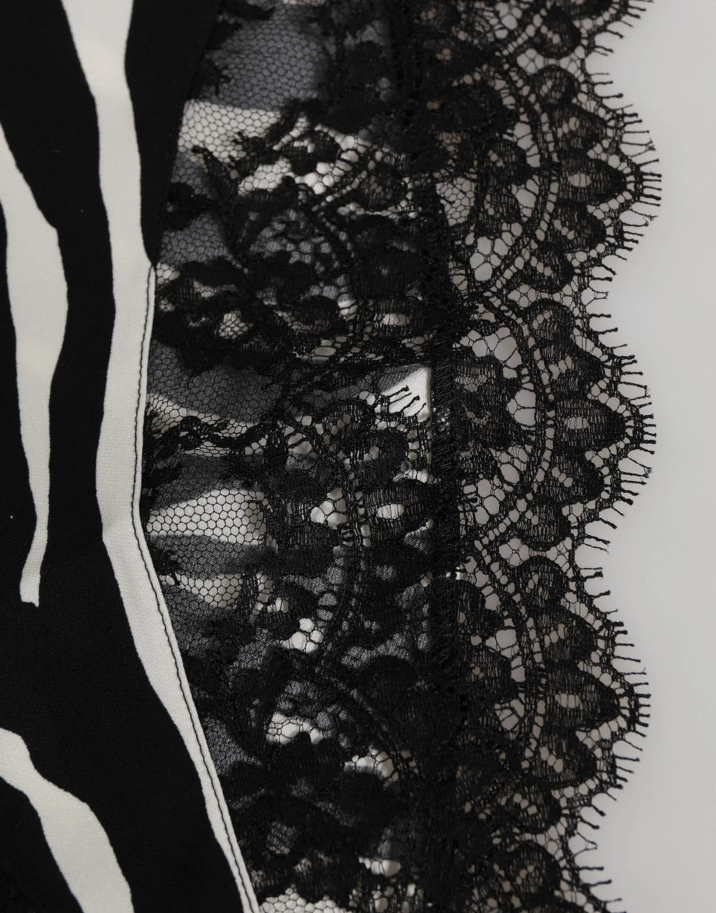 Dolce & Gabbana Black Silk Zebra Print Lace High Waist Underwear - Zeiniez