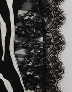 Dolce & Gabbana Black Silk Zebra Print Lace High Waist Underwear - Zeiniez