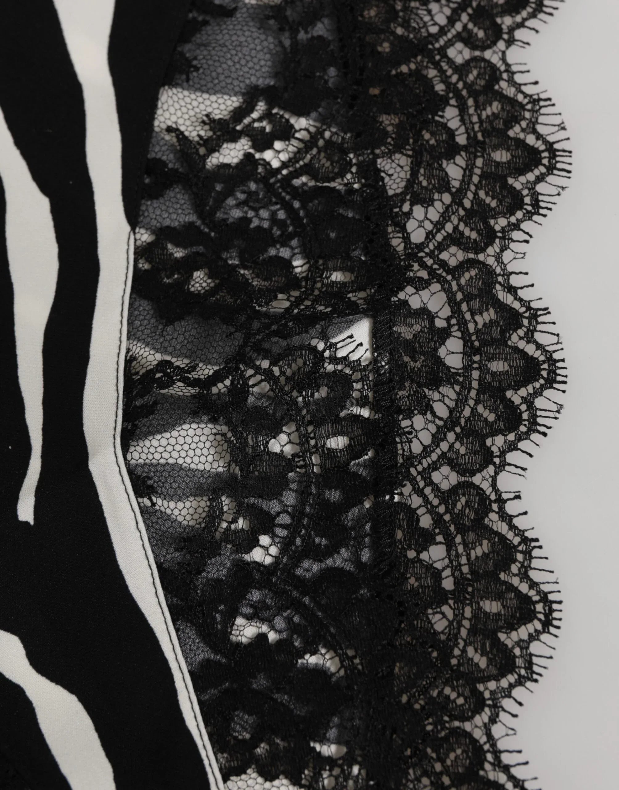 Dolce & Gabbana Black Silk Zebra Print Lace High Waist Underwear - Zeiniez