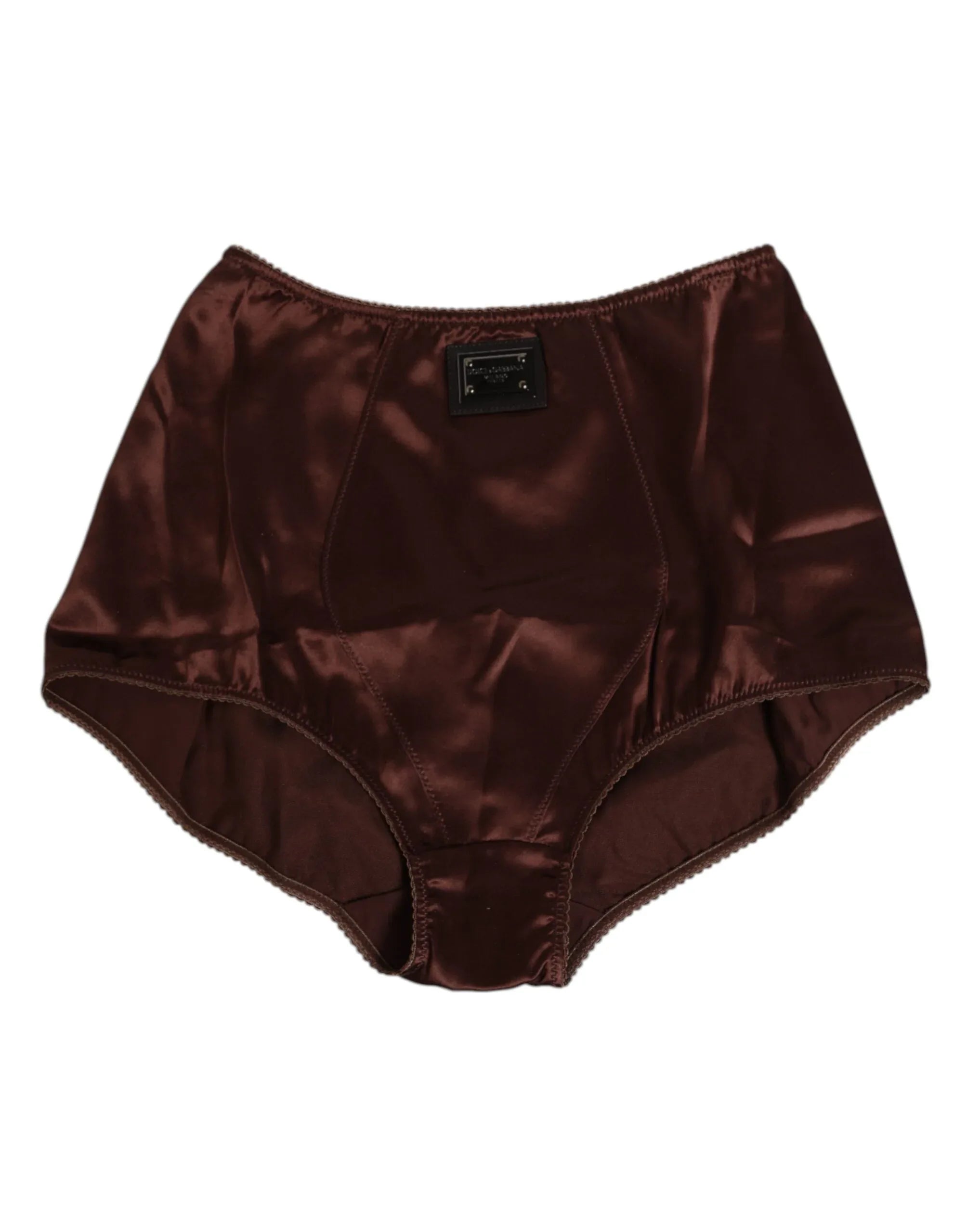Dolce & Gabbana Brown Silk Stretch High Waist Girdle Underwear - Zeiniez