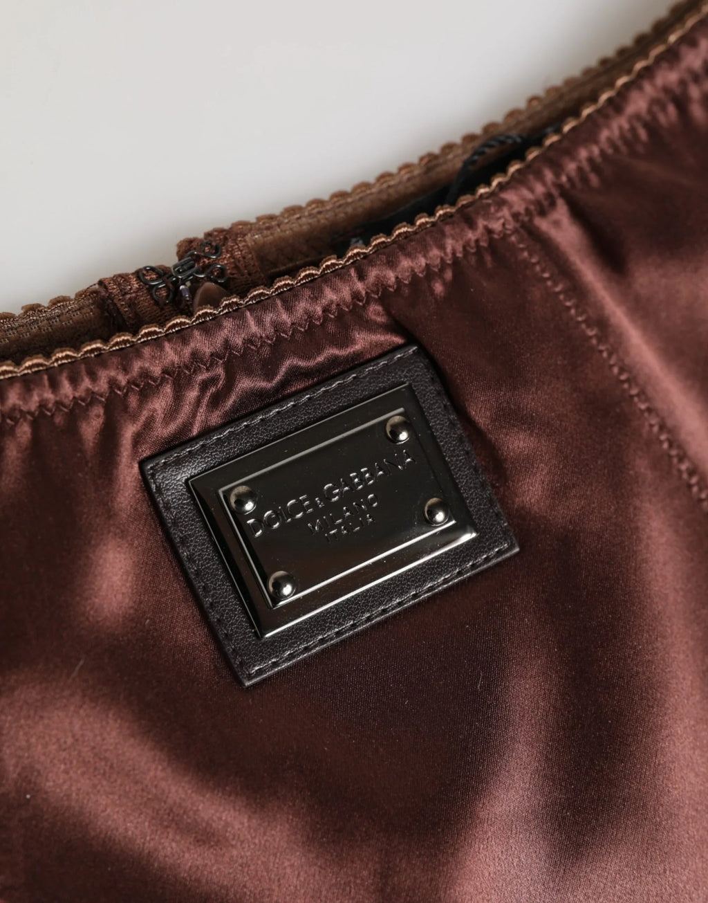 Dolce & Gabbana Brown Silk Stretch High Waist Girdle Underwear - Zeiniez