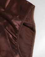 Dolce & Gabbana Brown Silk Stretch High Waist Girdle Underwear - Zeiniez