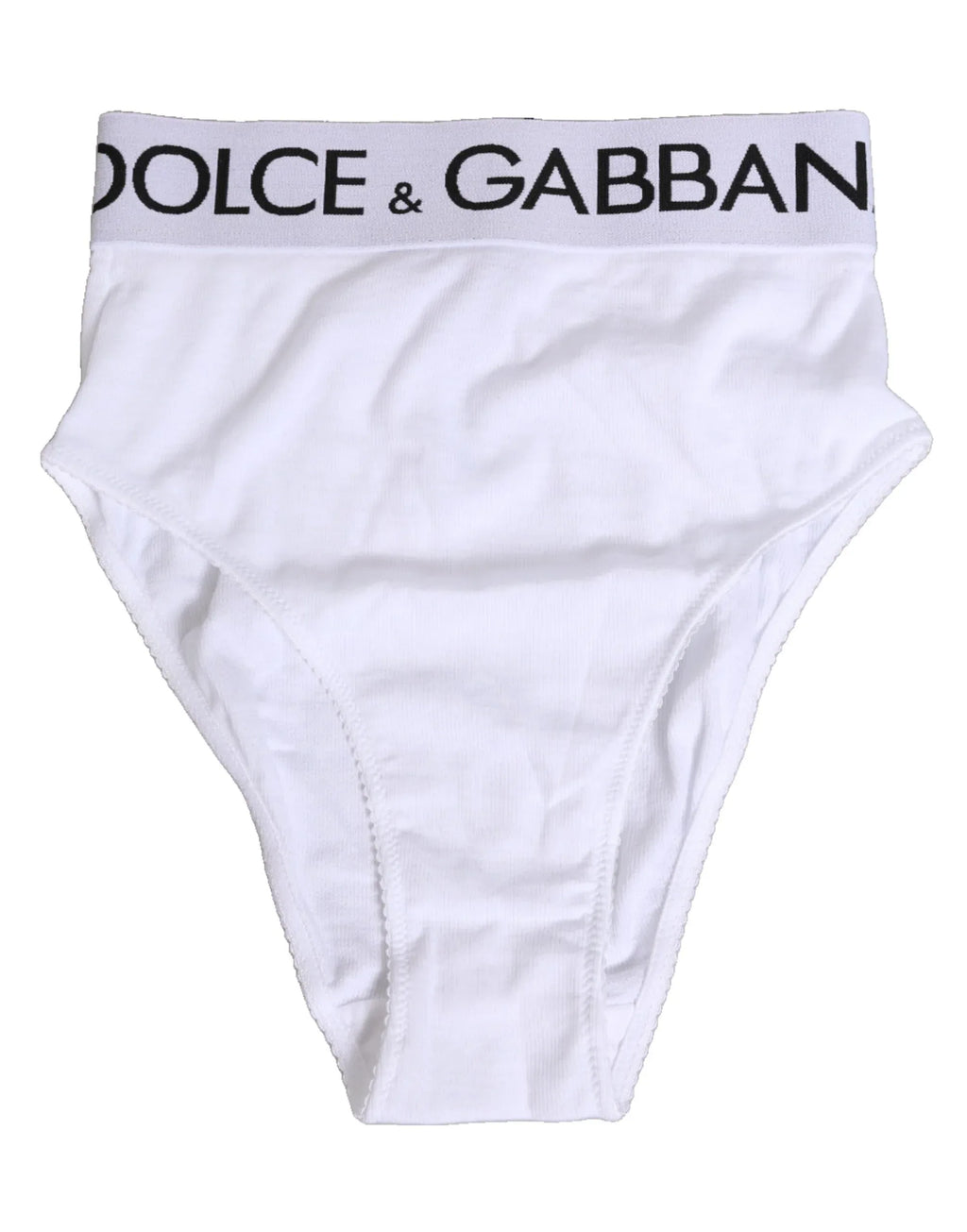 Dolce & Gabbana White Cotton Stretch High Waist Panty Underwear - Zeiniez