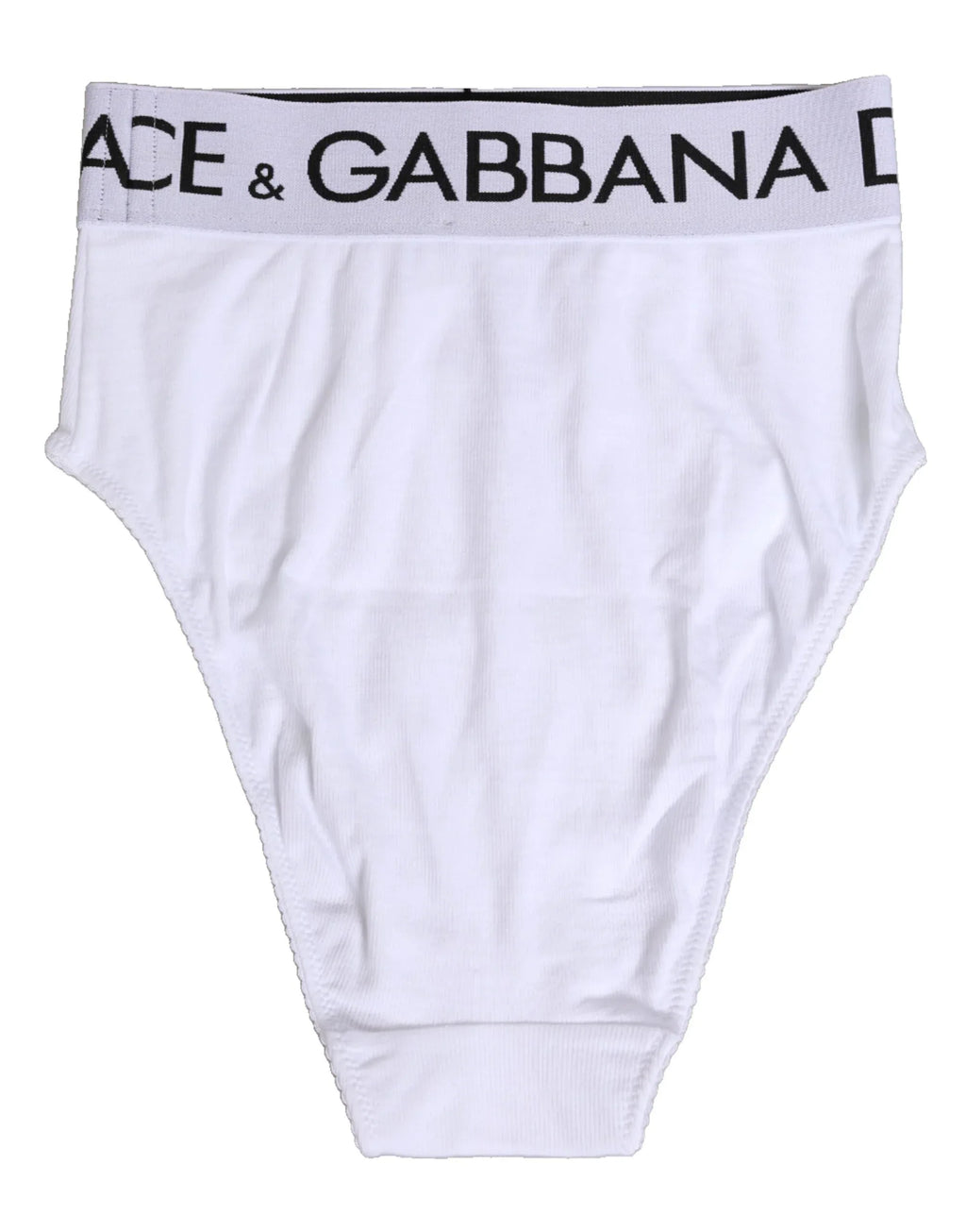 Dolce & Gabbana White Cotton Stretch High Waist Panty Underwear - Zeiniez