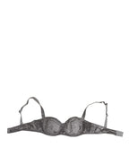 Dolce & Gabbana Gray Silk Underwired Balconette Bra Underwear - Zeiniez