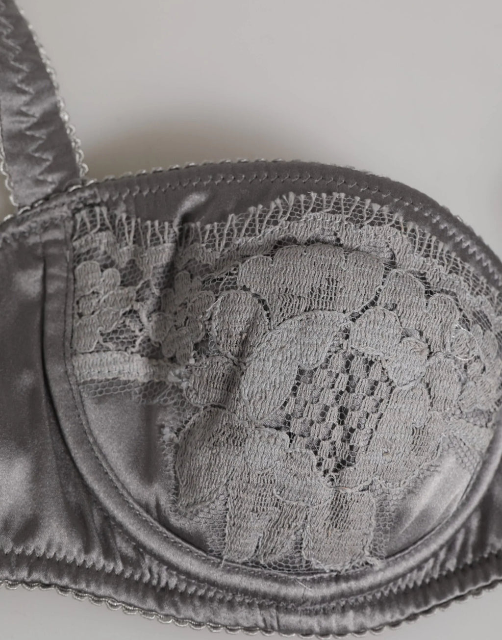 Dolce & Gabbana Gray Silk Underwired Balconette Bra Underwear - Zeiniez