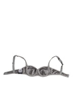 Dolce & Gabbana Gray Silk Underwired Balconette Bra Underwear - Zeiniez