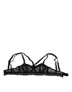 Dolce & Gabbana Black Floral Lace Nylon Balconcino Bra Underwear - Zeiniez