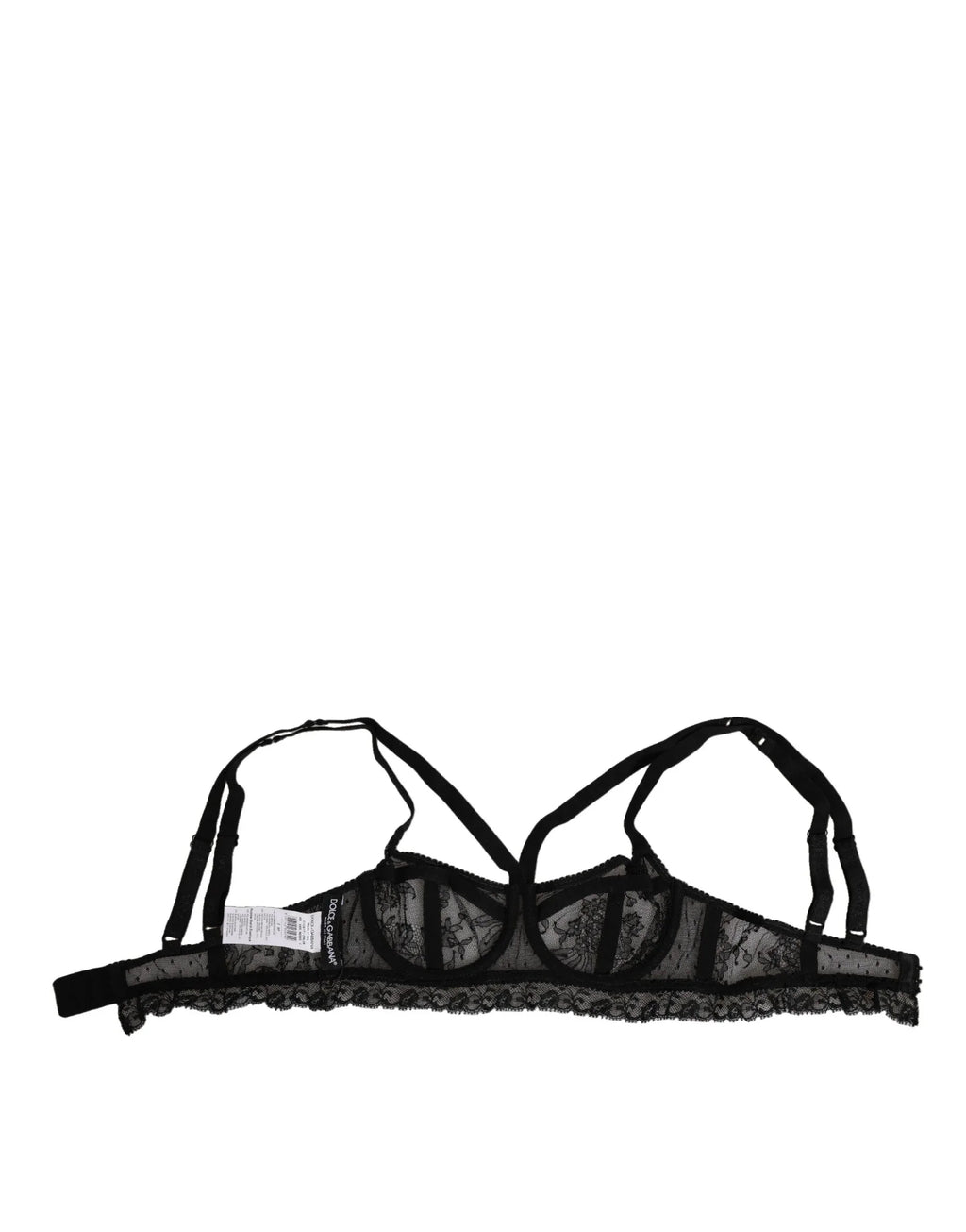 Dolce & Gabbana Black Floral Lace Nylon Balconcino Bra Underwear - Zeiniez