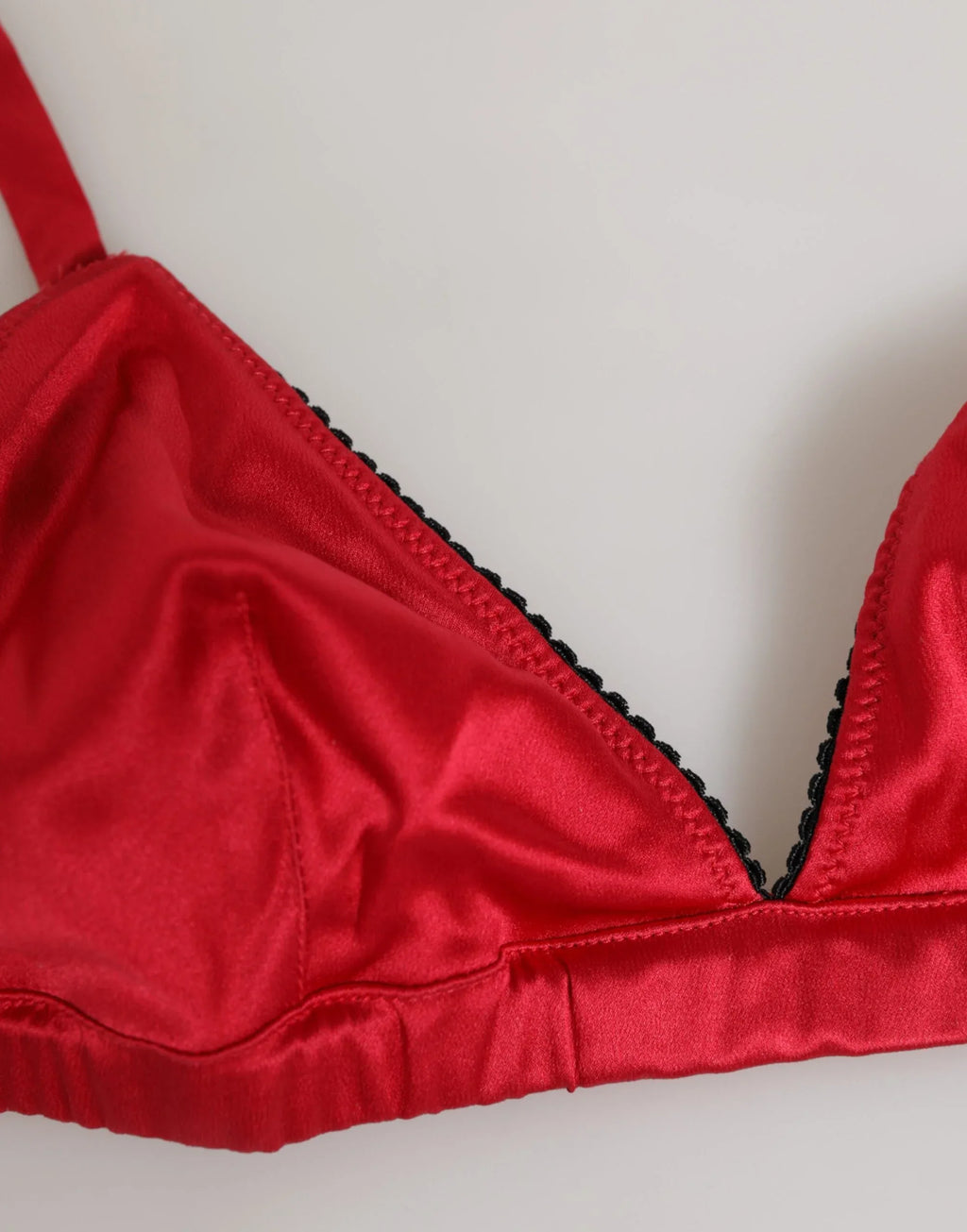 Dolce & Gabbana Red Silk Satin Triangle Soft Cup Br Underwear - Zeiniez