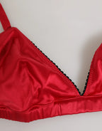 Dolce & Gabbana Red Silk Satin Triangle Soft Cup Br Underwear - Zeiniez
