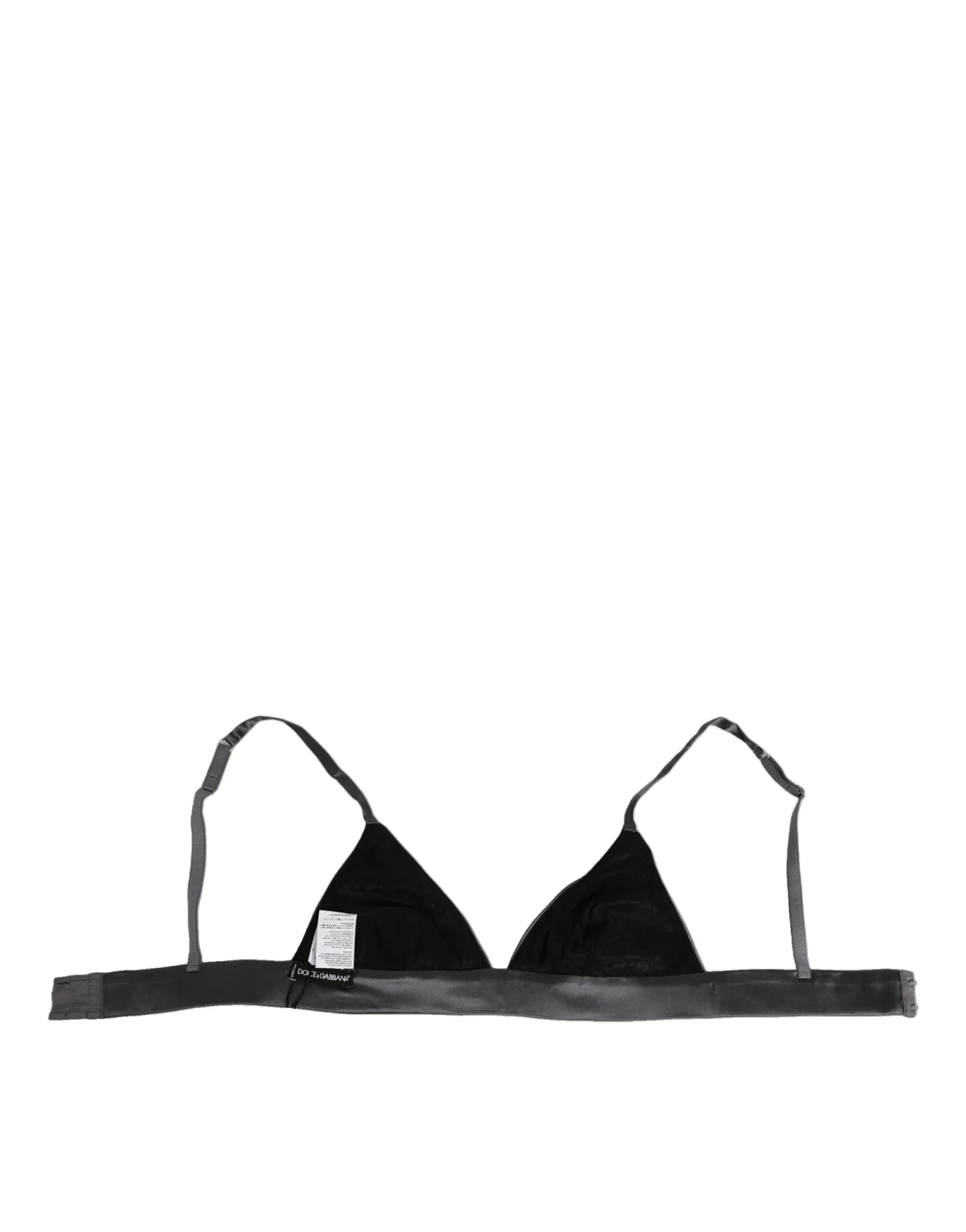 Dolce & Gabbana Black Silk Satin Triangle Soft Cup Underwear - Zeiniez