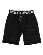 Dolce & Gabbana Black Cotton Logo Shorts Midi Trouser Underwear - Zeiniez