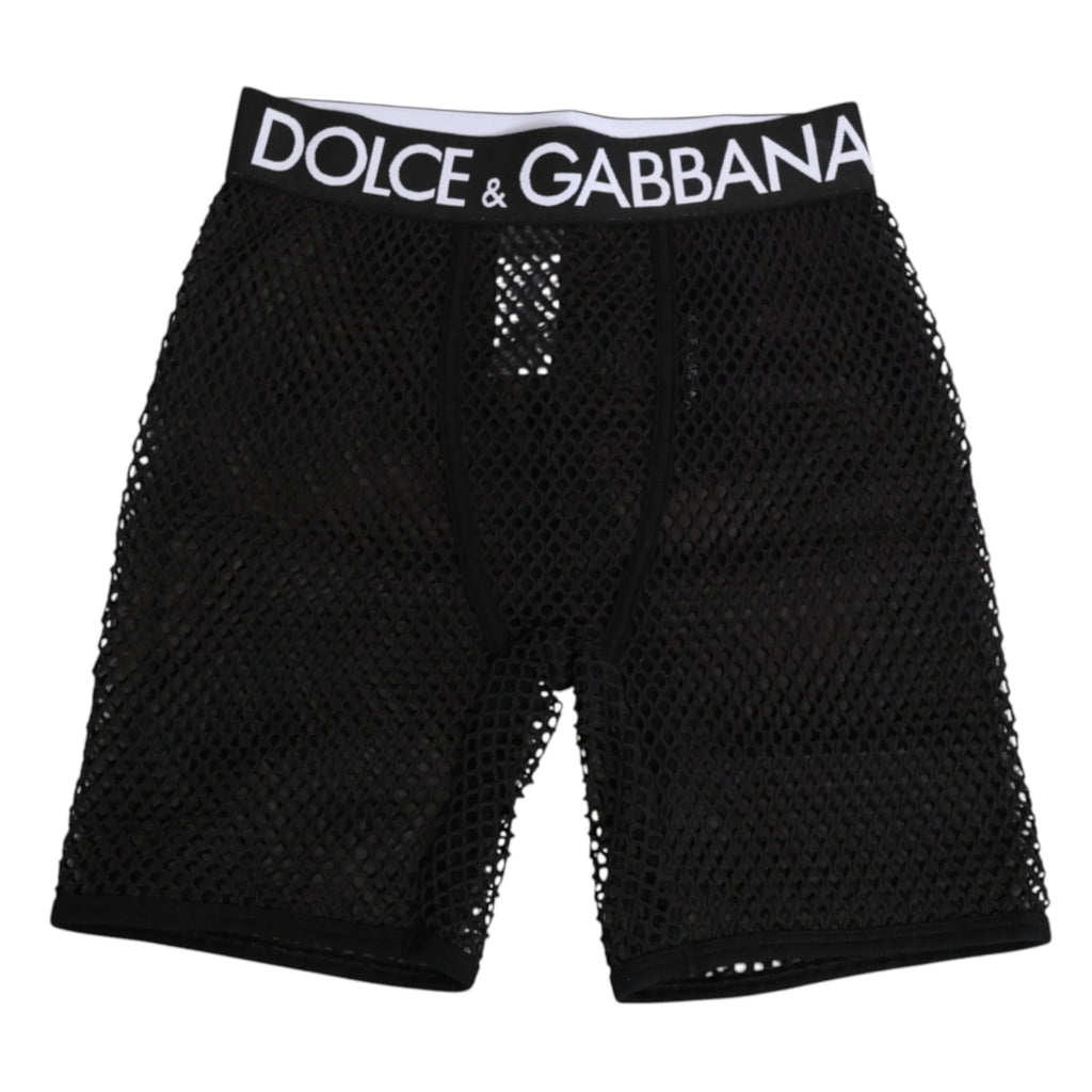 Dolce & Gabbana Black Cotton Logo Shorts Midi Trouser Underwear - Zeiniez