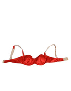 Dolce & Gabbana Red Silk Satin Underwire Bra Semi-Pad Underwear - Zeiniez