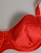 Dolce & Gabbana Red Silk Satin Underwire Bra Semi-Pad Underwear - Zeiniez