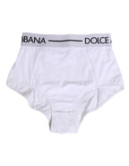 Dolce & Gabbana White Nylon Logo Waistband Coulotte Underwear - Zeiniez