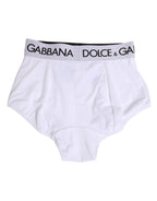 Dolce & Gabbana White Nylon Logo Waistband Coulotte Underwear - Zeiniez