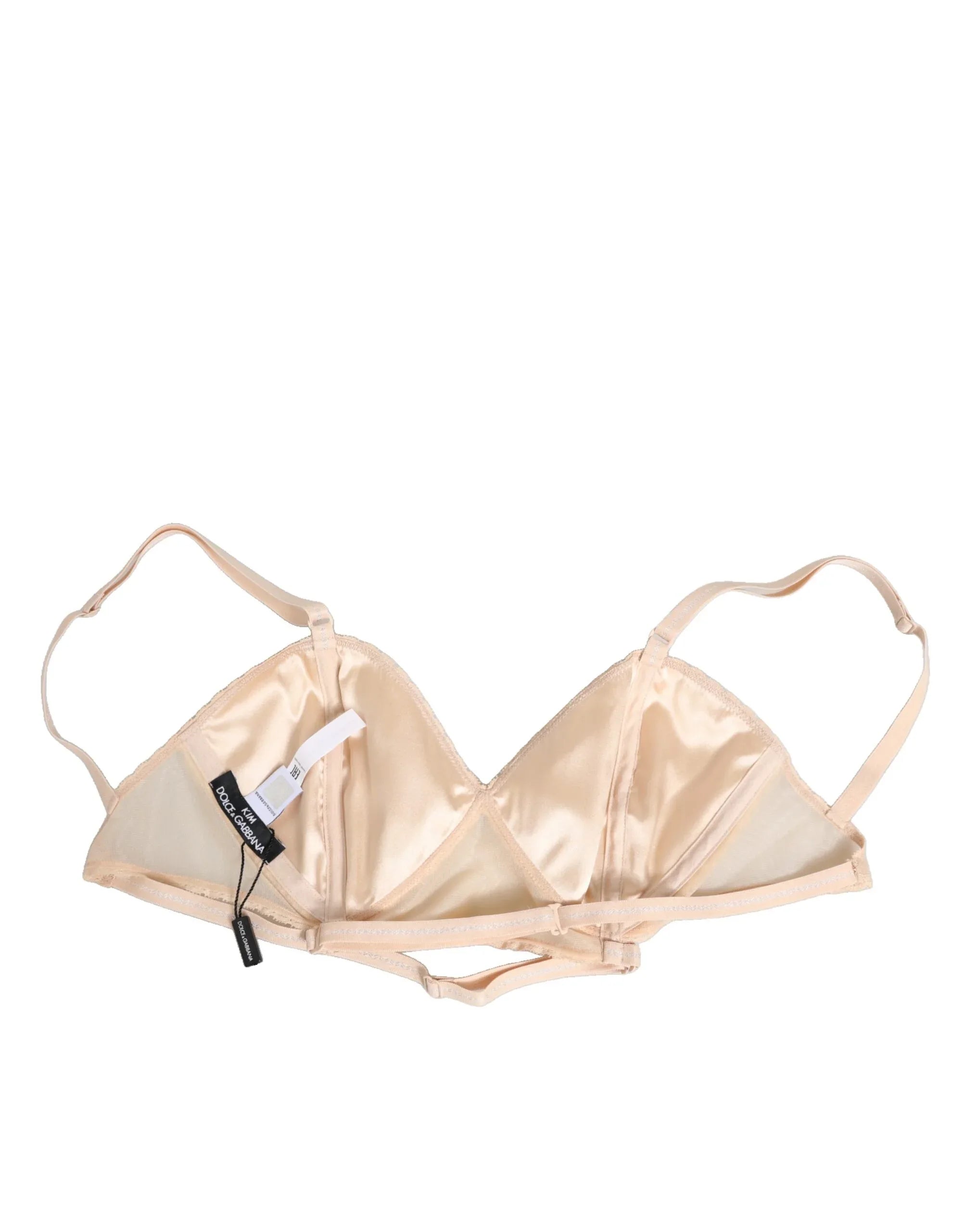 Dolce & Gabbana Beige Nylon Triangle Soft Cup Brassiere Underwear - Zeiniez