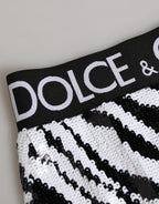 Dolce & Gabbana Black White Stripes High Waist Panty Underwear - Zeiniez