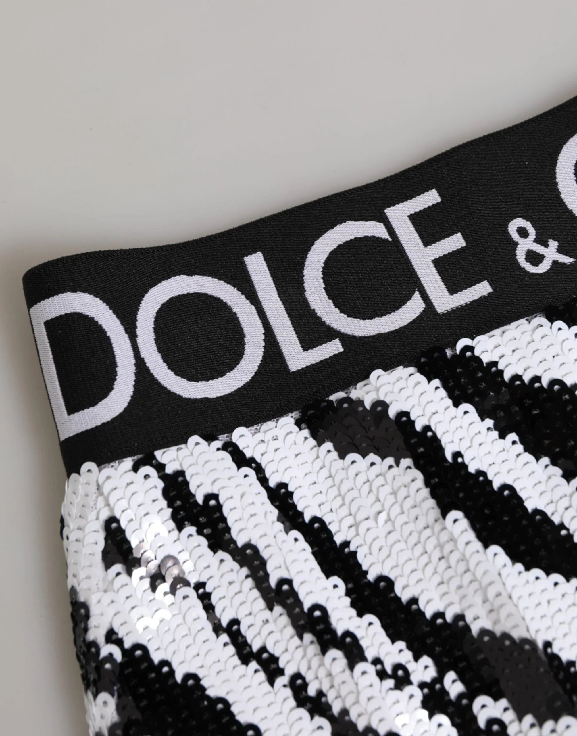 Dolce & Gabbana Black White Stripes High Waist Panty Underwear - Zeiniez