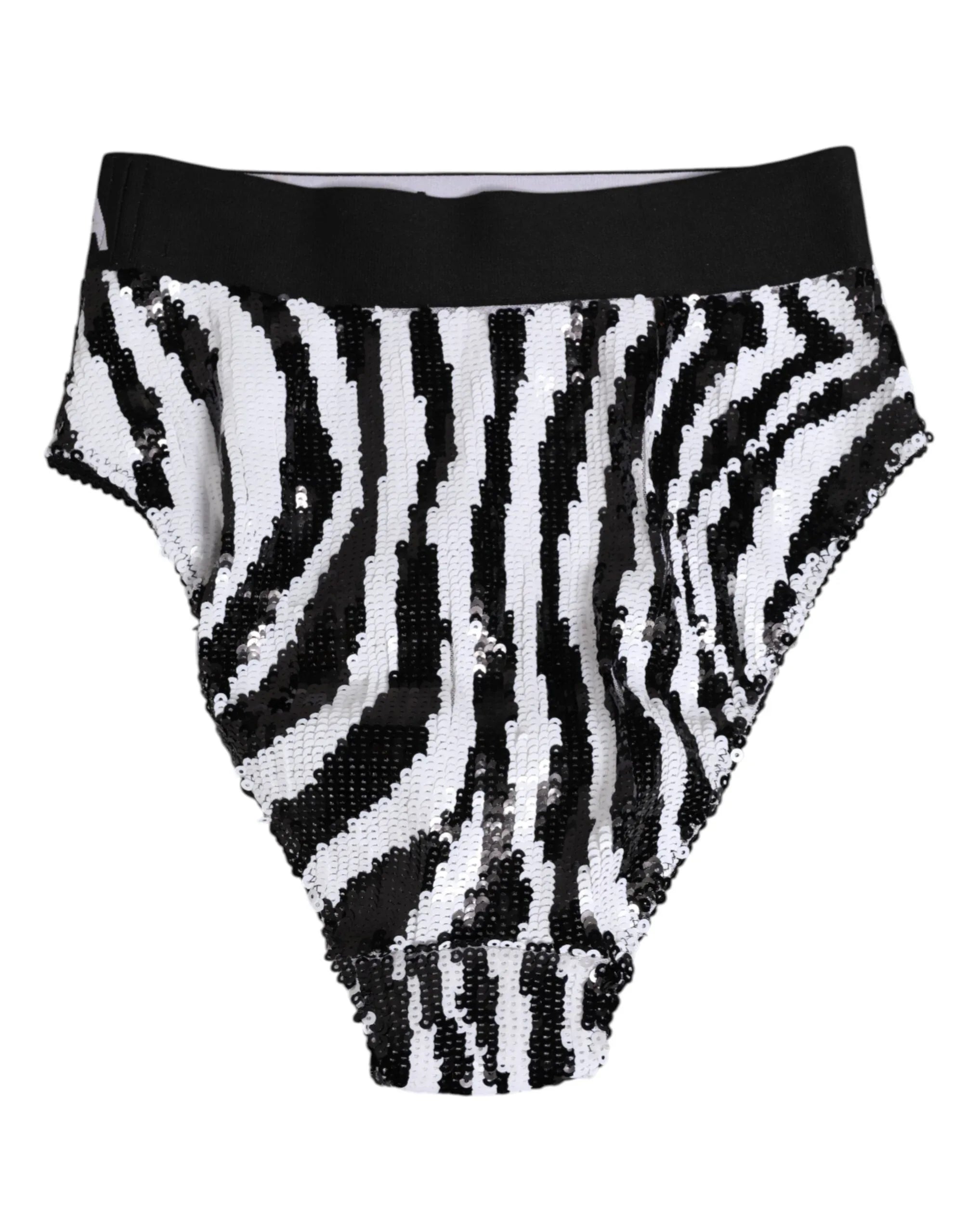 Dolce & Gabbana Black White Stripes High Waist Panty Underwear - Zeiniez