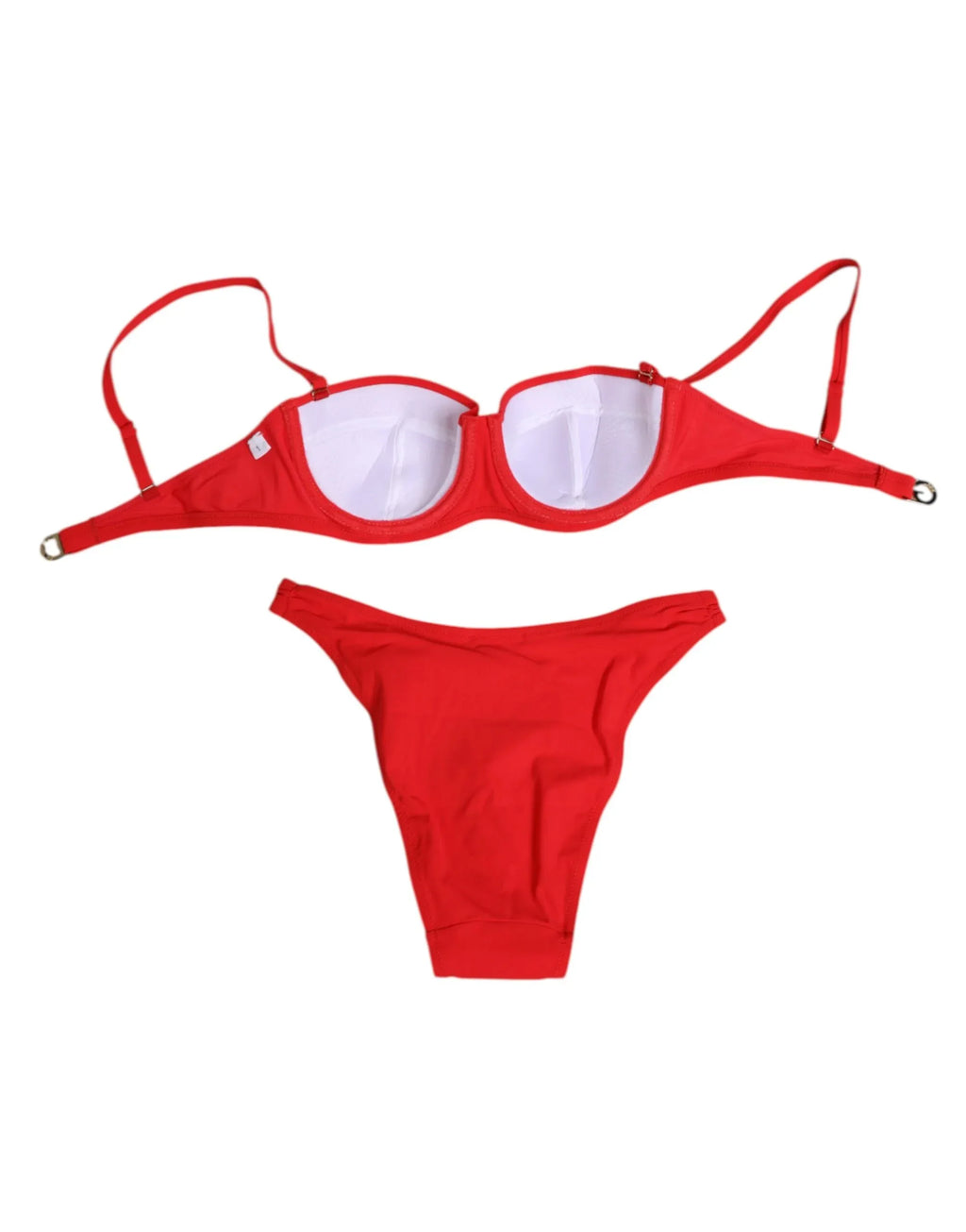 Dolce & Gabbana Red Nylon Swimsuit 2 Piece Top Bottom Swimwear - Zeiniez
