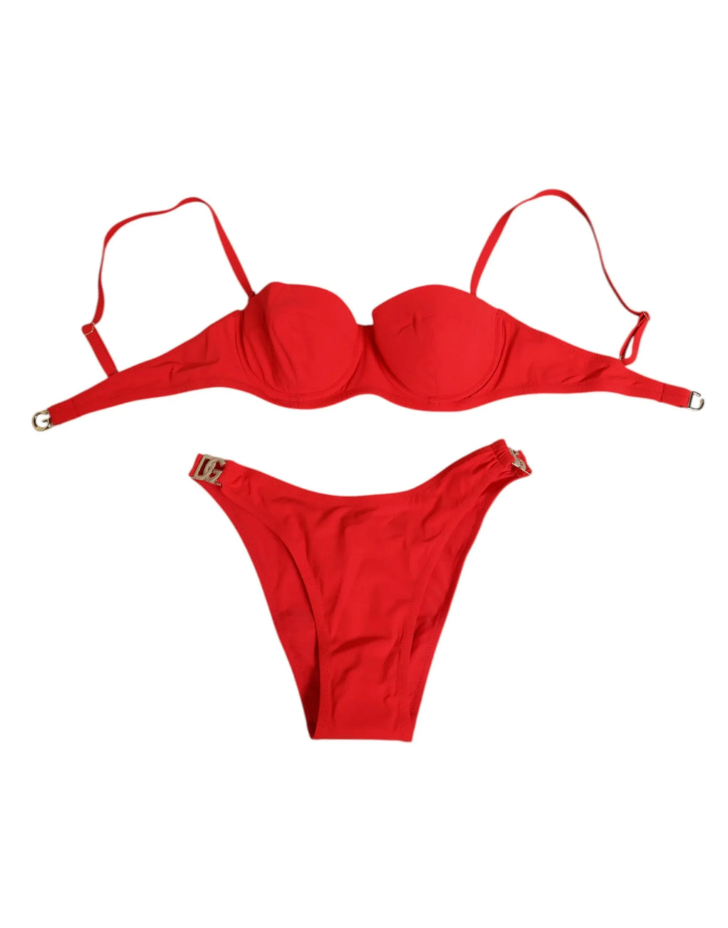 Dolce & Gabbana Red Nylon Swimsuit 2 Piece Top Bottom Swimwear - Zeiniez