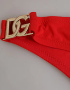 Dolce & Gabbana Red Nylon Swimsuit 2 Piece Top Bottom Swimwear - Zeiniez