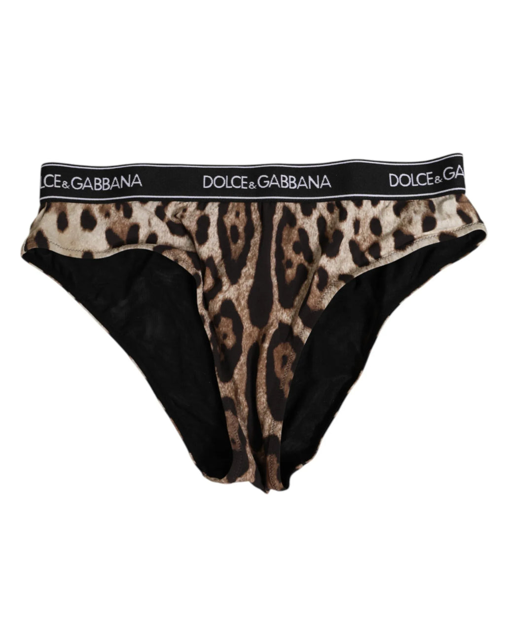 Dolce & Gabbana Brown Leopard Nylon High Waist Panty Underwear - Zeiniez