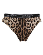 Dolce & Gabbana Brown Leopard Nylon High Waist Panty Underwear - Zeiniez
