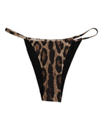 Dolce & Gabbana Brown Leopard Triangle Tanga Panty Underwear - Zeiniez