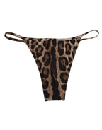 Dolce & Gabbana Brown Leopard Triangle Tanga Panty Underwear - Zeiniez