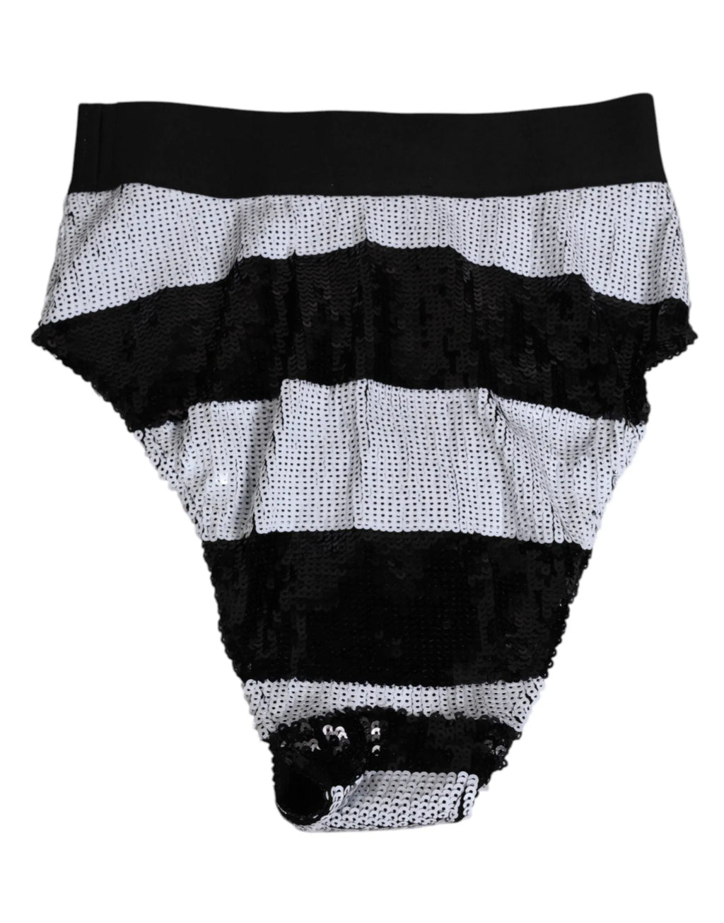 Dolce & Gabbana Black White Sequin High Waist Panty Underwear - Zeiniez