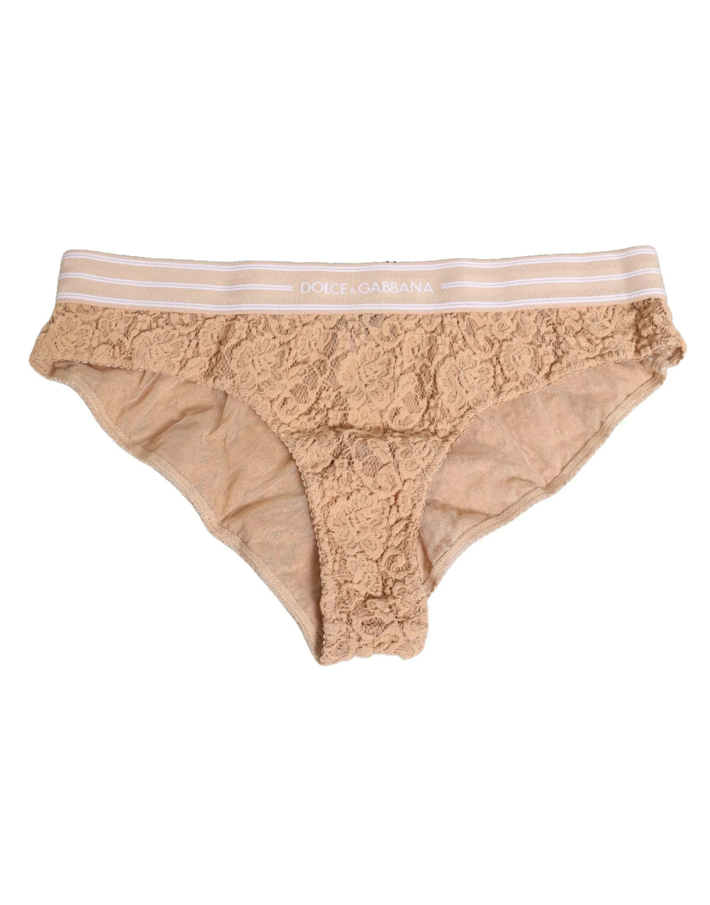 Dolce & Gabbana Beige Lace Nylon High Waist Panty Underwear - Zeiniez