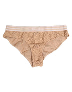 Dolce & Gabbana Beige Lace Nylon High Waist Panty Underwear - Zeiniez