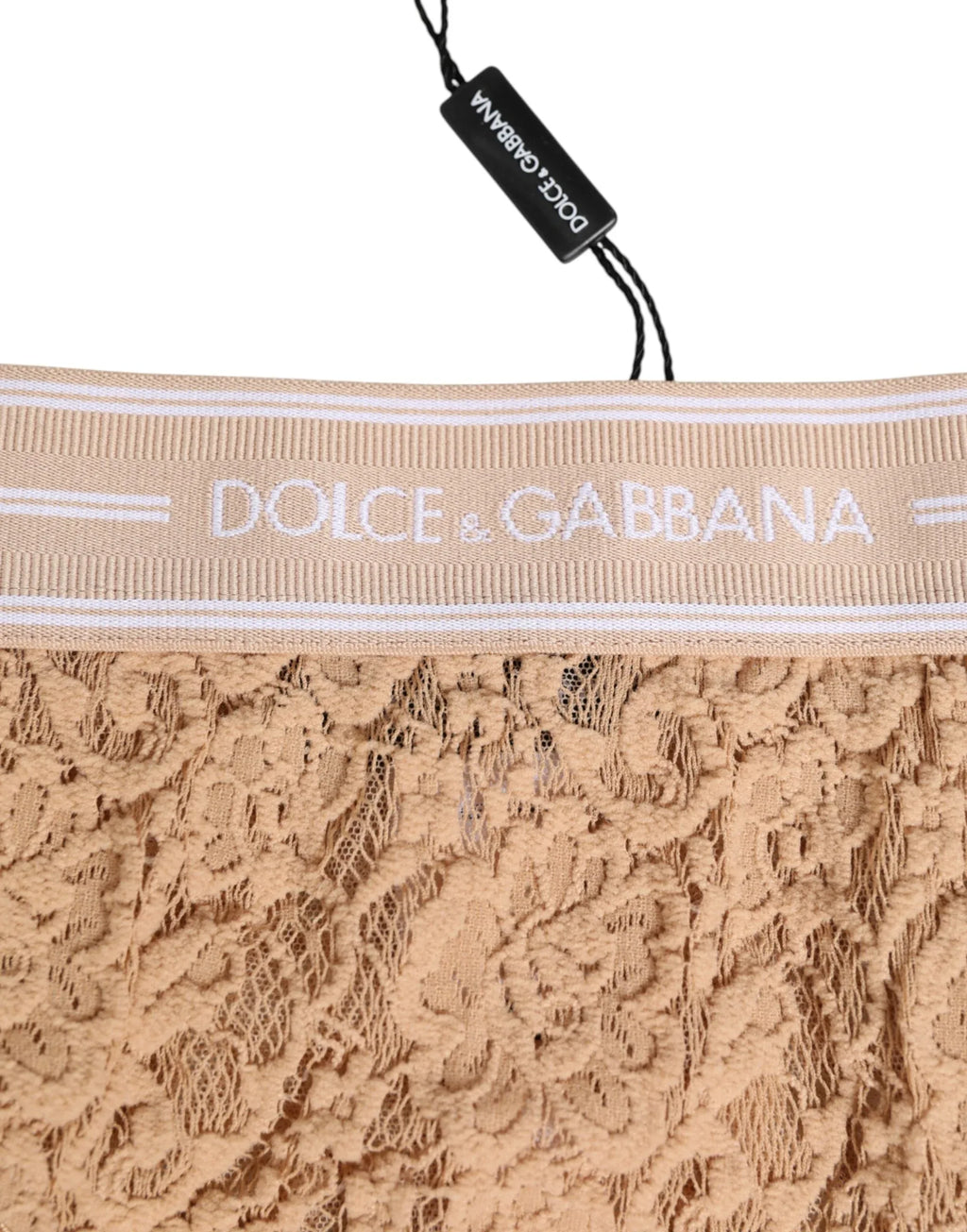 Dolce & Gabbana Beige Lace Nylon High Waist Panty Underwear - Zeiniez