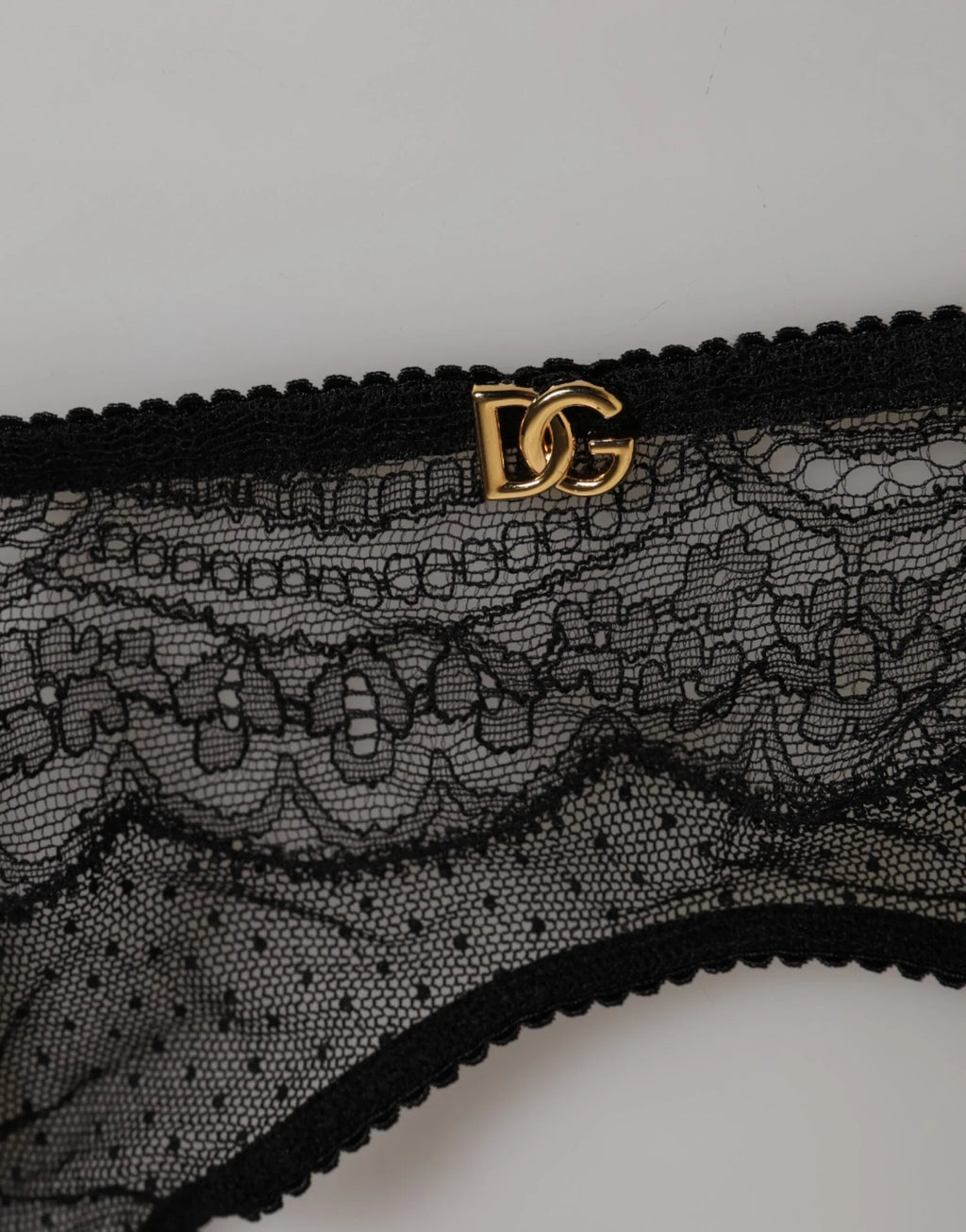 Dolce & Gabbana Black Floral Lace Nylon Strap Garter Underwear - Zeiniez