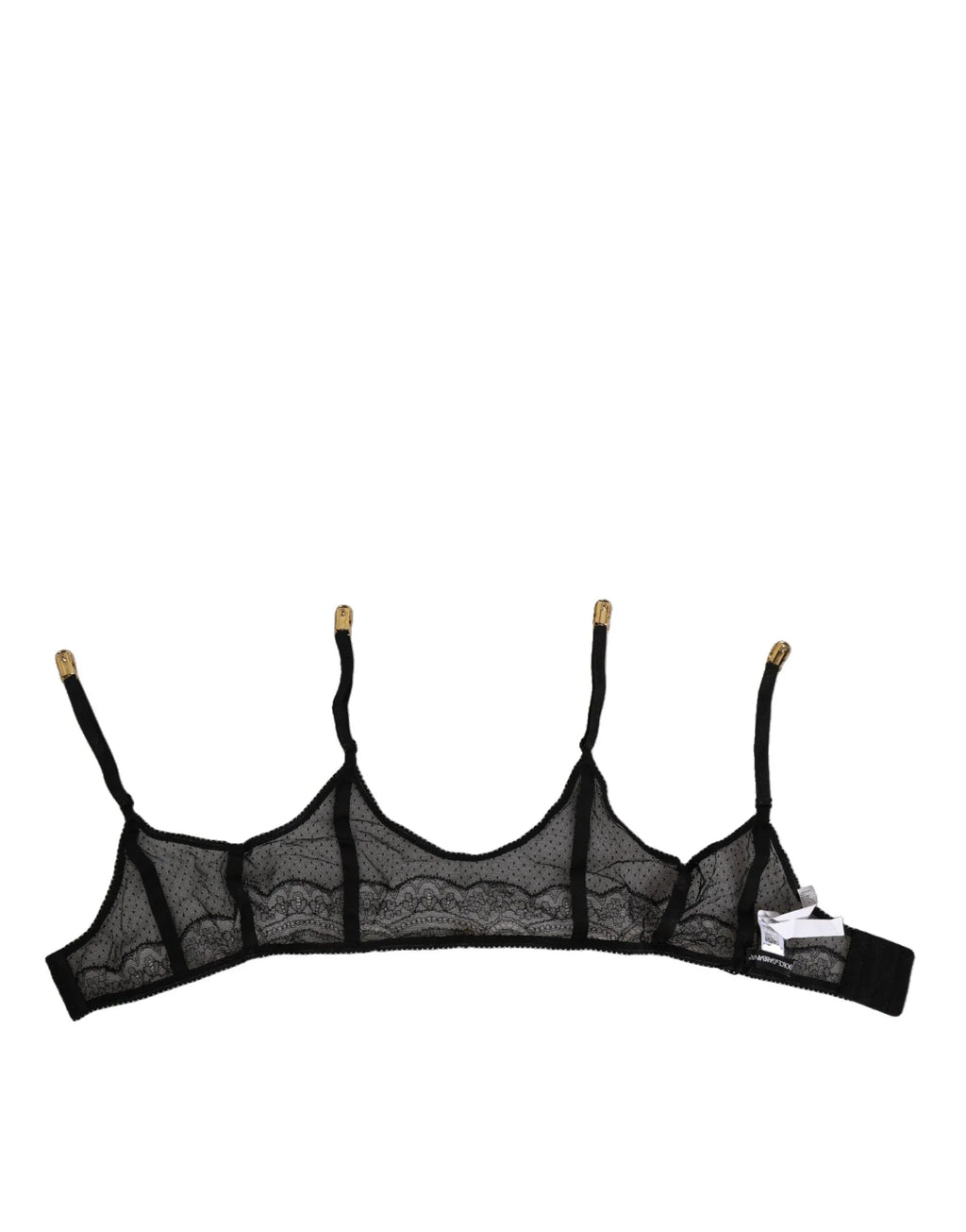 Dolce & Gabbana Black Floral Lace Nylon Strap Garter Underwear - Zeiniez