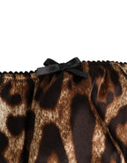 Dolce & Gabbana Brown Leopard Silk Mid Waist Panty Underwear - Zeiniez
