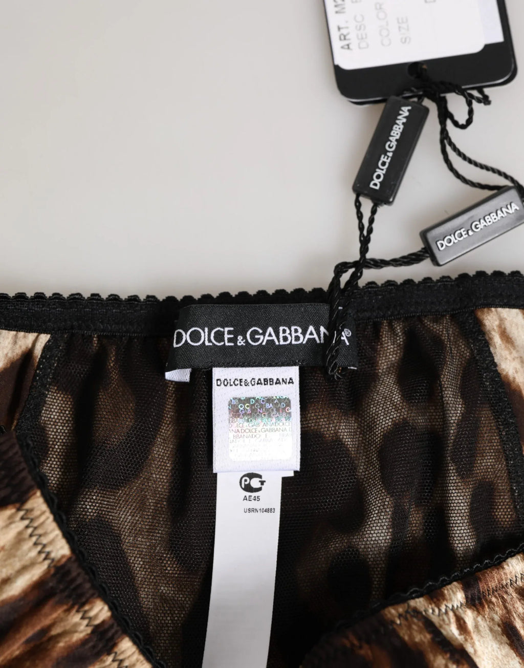 Dolce & Gabbana Brown Leopard Silk Mid Waist Panty Underwear - Zeiniez